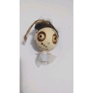 Pier 1 Imports Crazy Heads Wooden Halloween Ornament Bride of Frankenstein